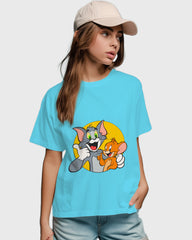 Womens Relaxed Fit TShirt Cartoon Tom & Jerry