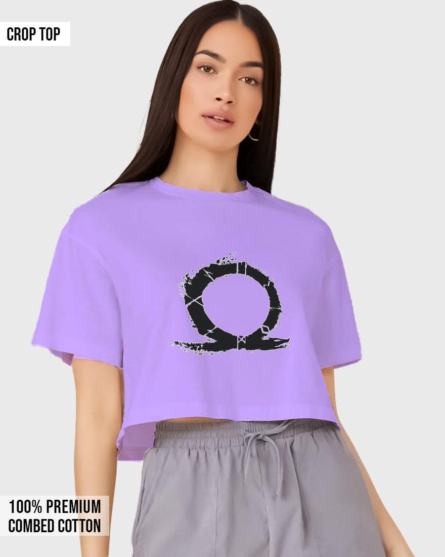 Womens Cropped TShirt Gaming God Of War Logo