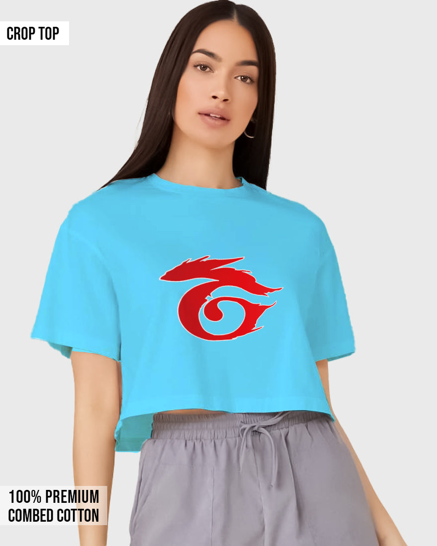 Womens Cropped TShirt Gaming Free Fire 1