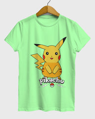 Womens Relaxed Fit TShirt Cartoon Pokeman Pikachu