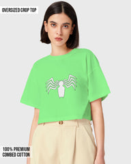 Womens Oversized Cropped TShirt Movies Venom Logo