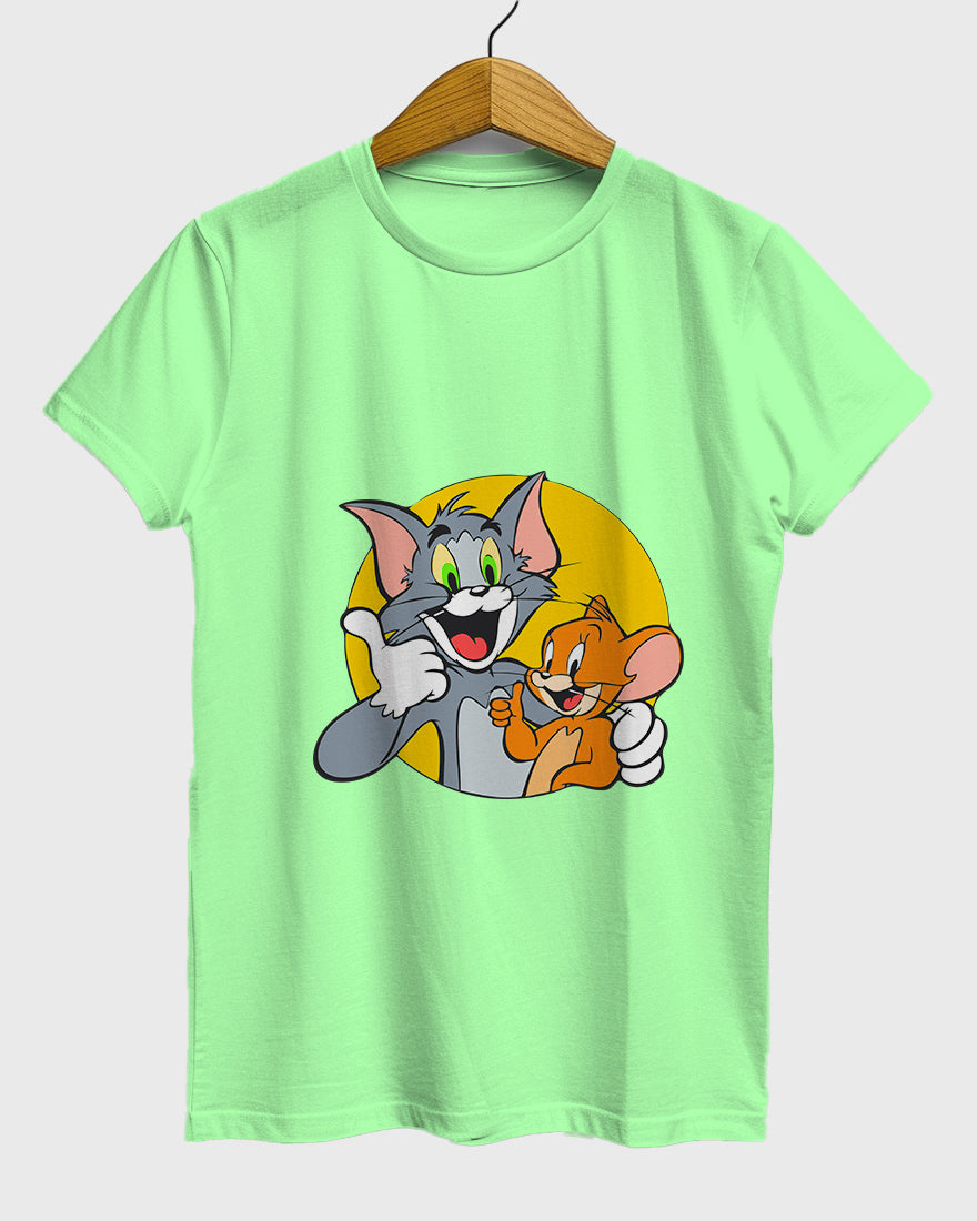 Womens Relaxed Fit TShirt Cartoon Tom & Jerry