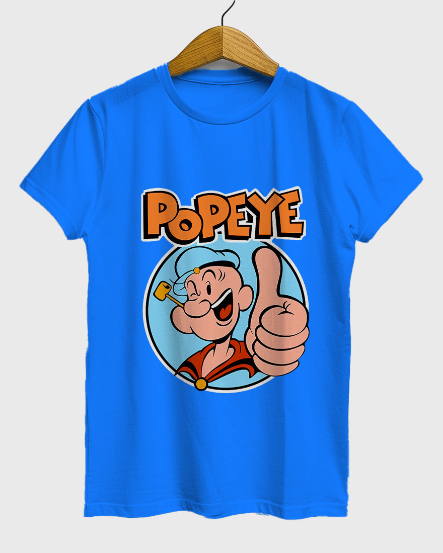 Womens Relaxed Fit TShirt Cartoon Popeye