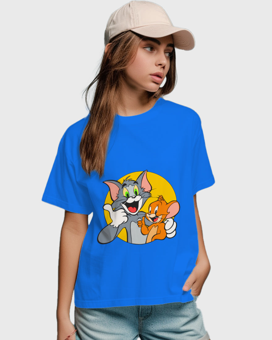 Womens Relaxed Fit TShirt Cartoon Tom & Jerry