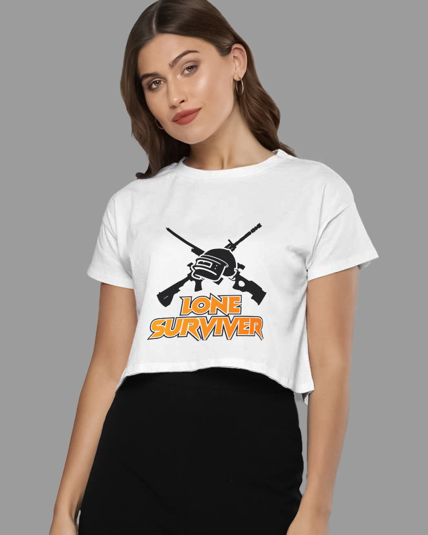 Womens Cropped TShirt Gaming Pubg 2