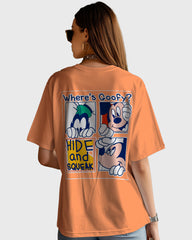 Womens Oversized TShirt Cartoon Mickey Hide & Gqueak