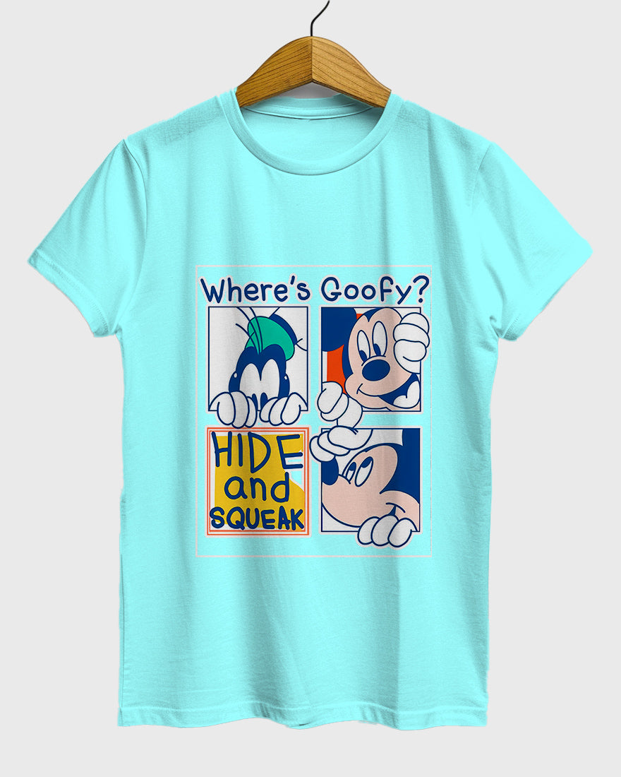 Womens Relaxed Fit TShirt Cartoon Mickey Hide & Squeak