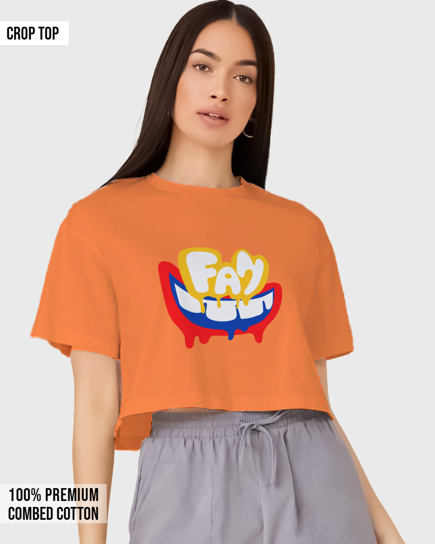 Womens Cropped TShirt Funky Fan