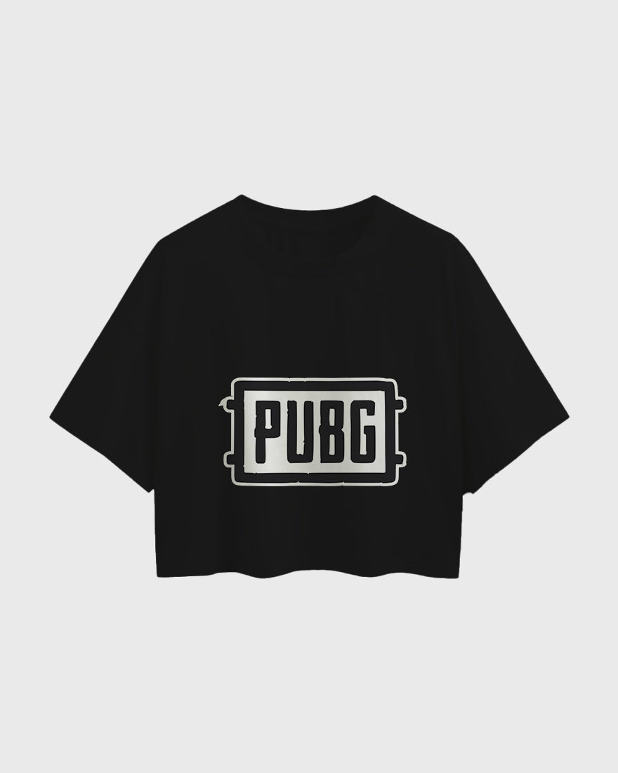 Womens Oversized Cropped TShirt Gaming Pubg 1