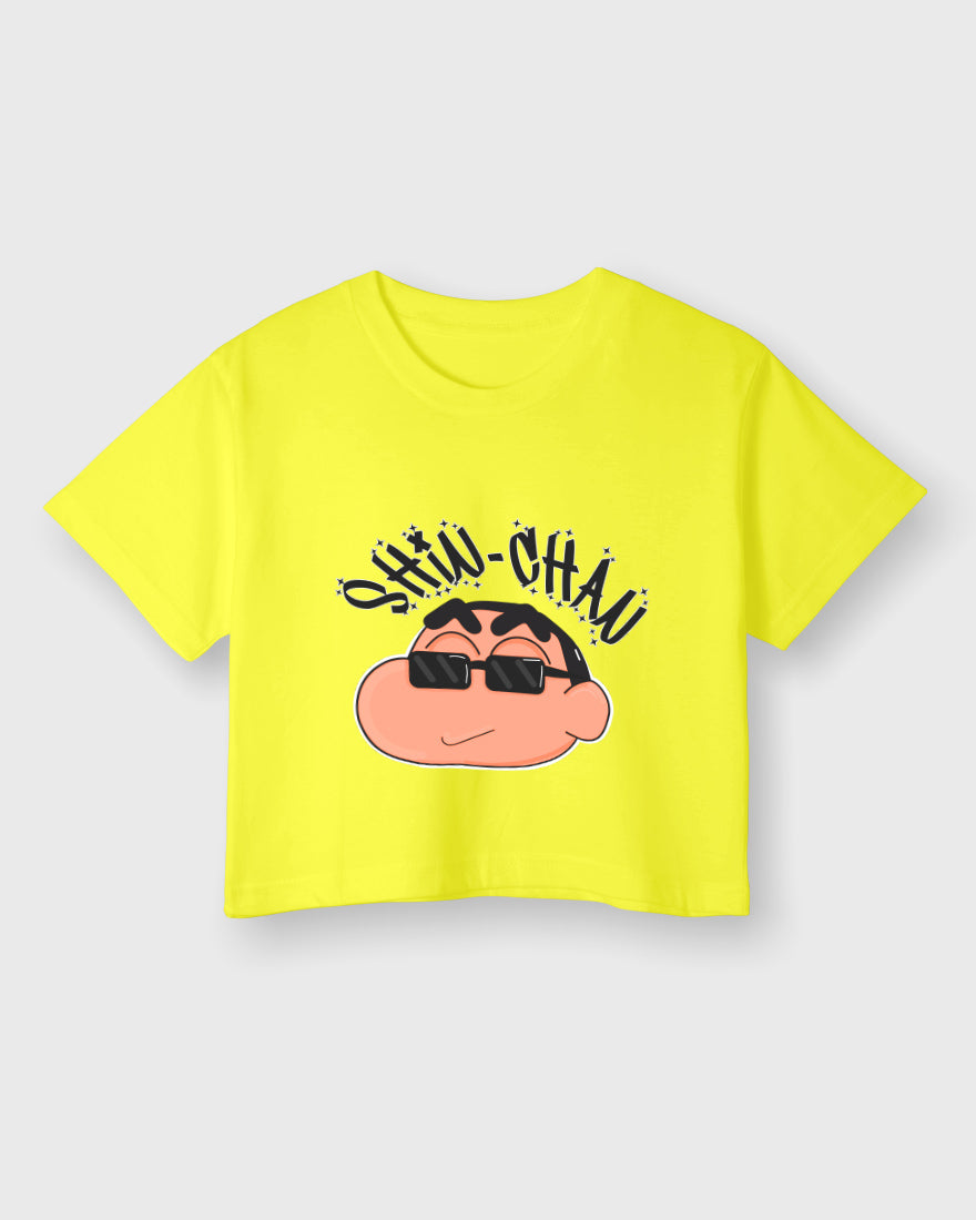 Womens Cropped TShirt Cartoon Sinchan