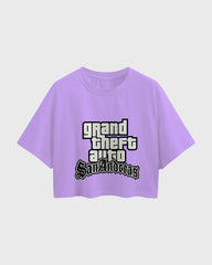 Womens Oversized Cropped TShirt Gaming Gta 3