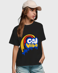 Womens Relaxed Fit TShirt Funky Good Vibe