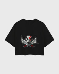 Womens Oversized Cropped TShirt Gaming God Of War Kratos