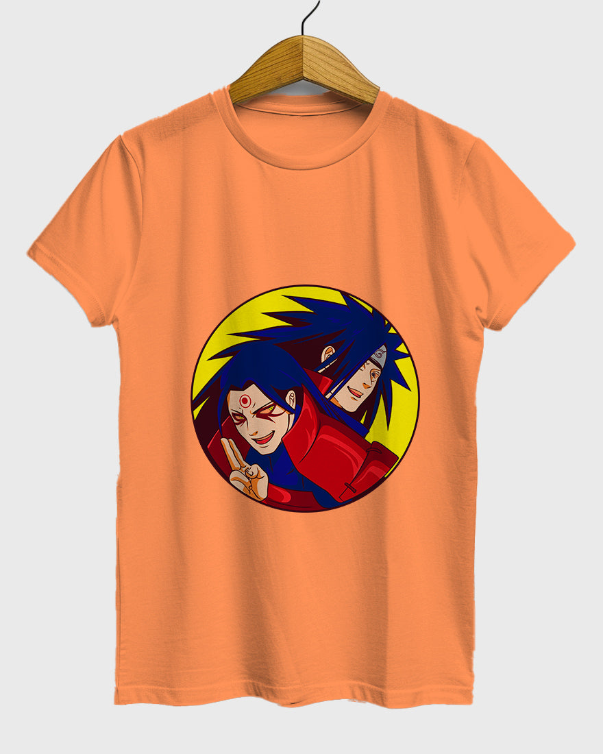 Womens Relaxed Fit TShirt Anime Naruto Hashirama & Madara