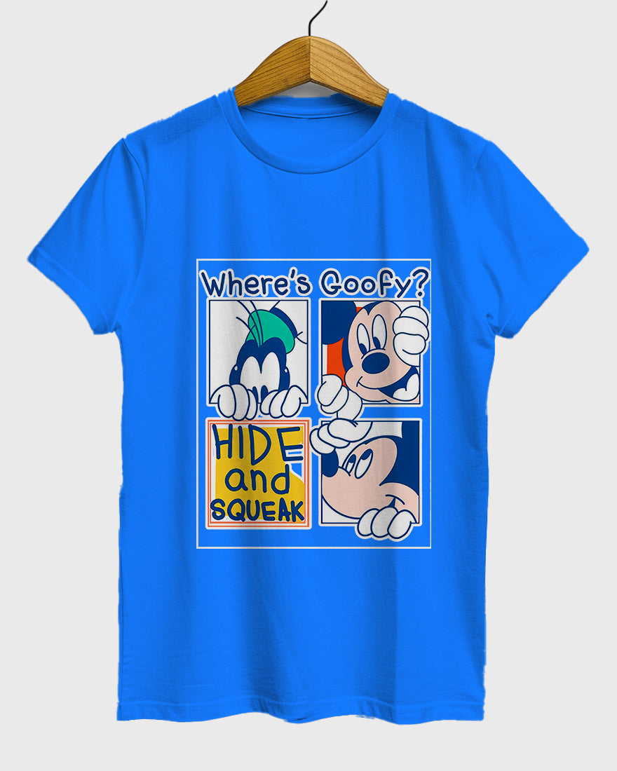 Womens Relaxed Fit TShirt Cartoon Mickey Hide & Squeak