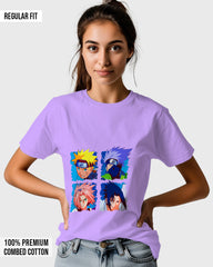 Womens Relaxed Fit TShirt Anime Naruto & Team