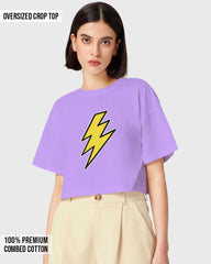 Womens Oversized Cropped TShirt Movies Flash Logo1