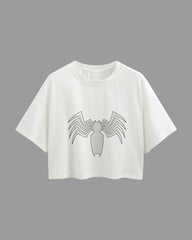 Womens Oversized Cropped TShirt Movies Venom Logo