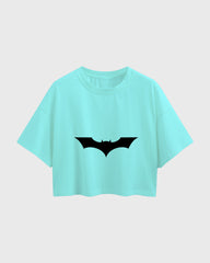 Womens Oversized Cropped TShirt Movies Batman Logo