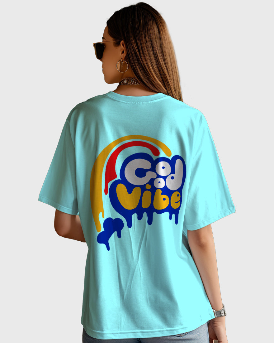 Womens Oversized TShirt Funky Good Vibe