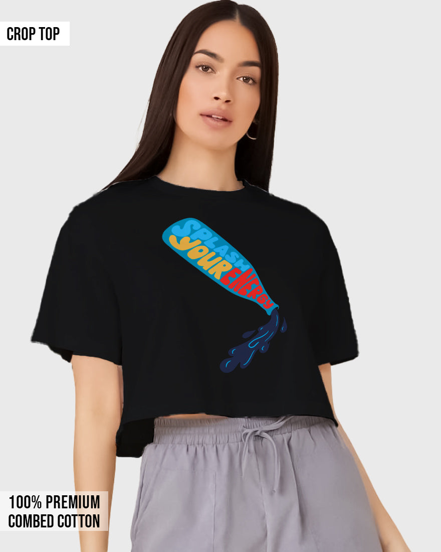 Womens Cropped TShirt Funky Splash