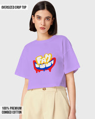 Womens Oversized Cropped TShirt Funky Fan