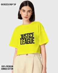 Womens Oversized Cropped TShirt Movies Lustice League