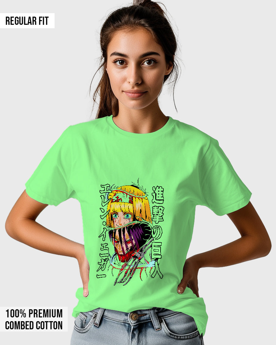 Womens Relaxed Fit TShirt Anime Attack On Titan