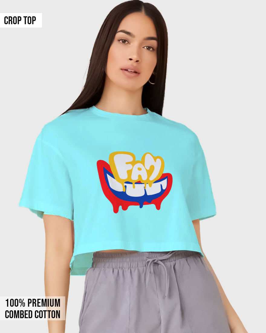 Womens Cropped TShirt Funky Fan