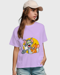 Womens Relaxed Fit TShirt Cartoon Tom & Jerry