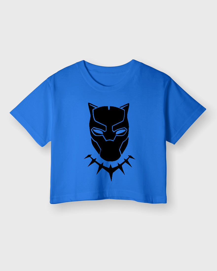 Womens Cropped TShirt Movies Black Panther Mask