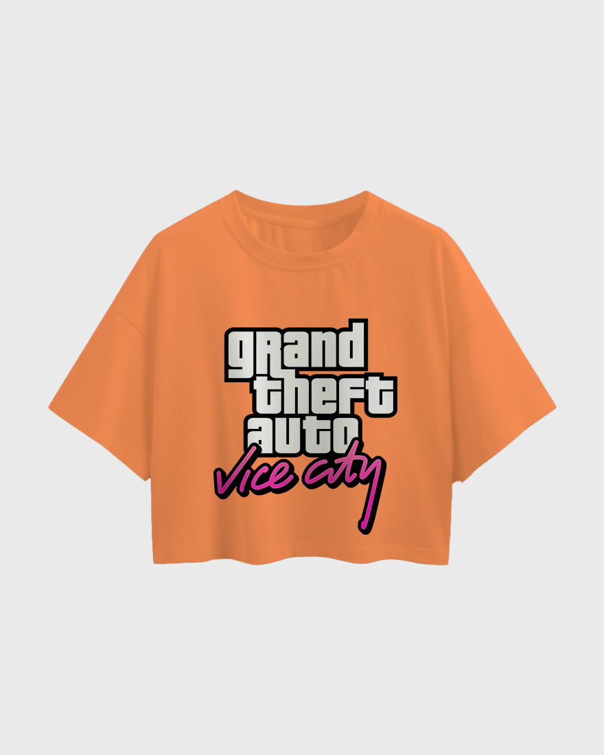 Womens Oversized Cropped TShirt Gaming Gta 4