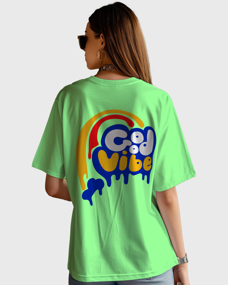 Womens Oversized TShirt Funky Good Vibe