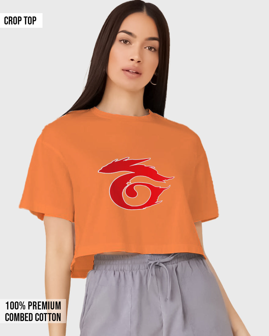 Womens Cropped TShirt Gaming Free Fire 1