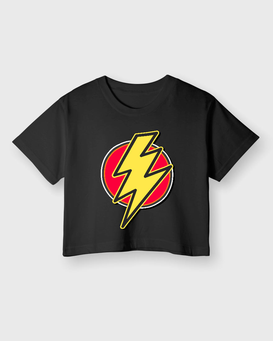 Womens Cropped TShirt Movies Flash Logo2