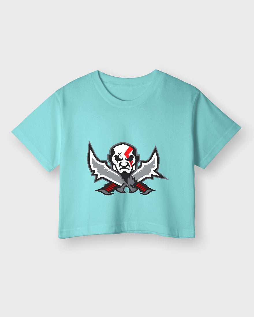 Womens Cropped TShirt Gaming God Of War Kratos