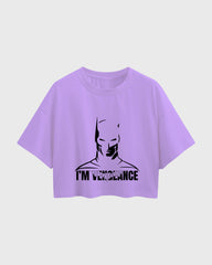 Womens Oversized Cropped TShirt Movies Batman