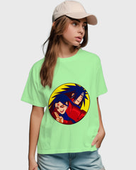 Womens Relaxed Fit TShirt Anime Naruto Hashirama & Madara