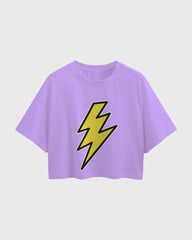 Womens Oversized Cropped TShirt Movies Flash Logo1