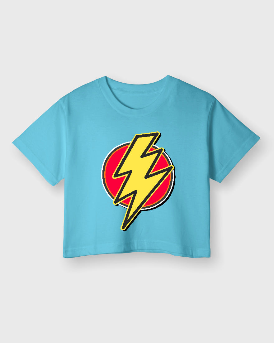 Womens Cropped TShirt Movies Flash Logo2