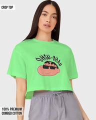 Womens Cropped TShirt Cartoon Sinchan