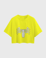 Womens Oversized Cropped TShirt Movies Venom Logo