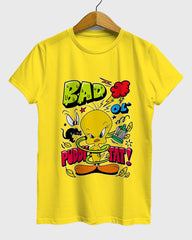 Womens Relaxed Fit TShirt Cartoon Angry Tweety