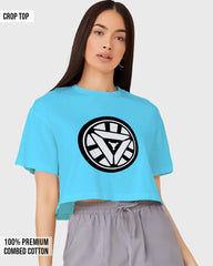 Womens Cropped TShirt Movies Ironman Arc Reacter