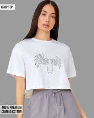 Womens Cropped TShirt Movies Venom Logo