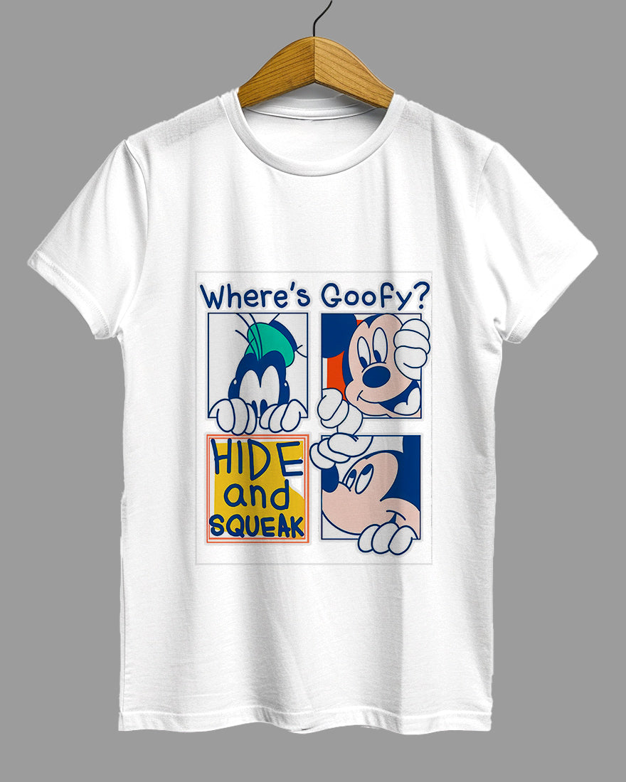 Womens Relaxed Fit TShirt Cartoon Mickey Hide & Squeak