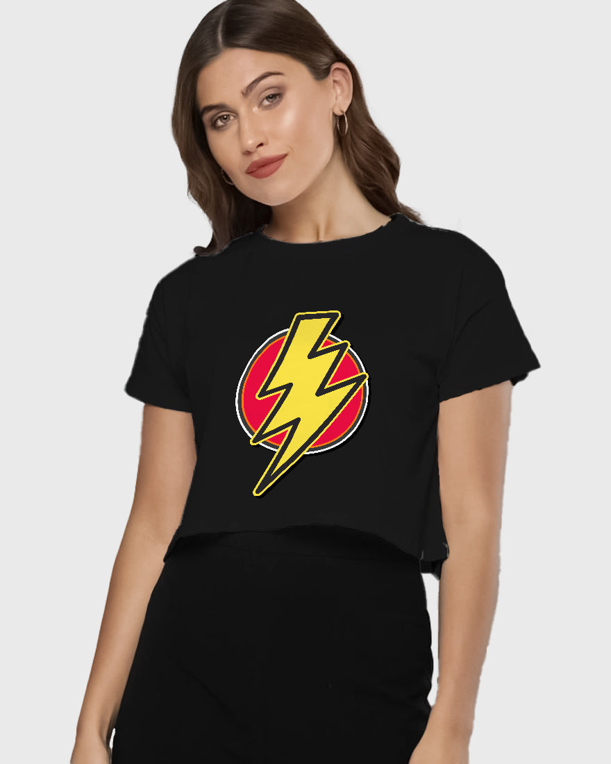 Womens Cropped TShirt Movies Flash Logo2