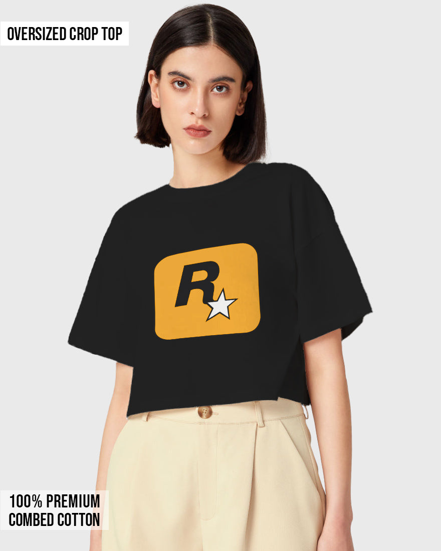 Womens Oversized Cropped TShirt Gaming Gta 1