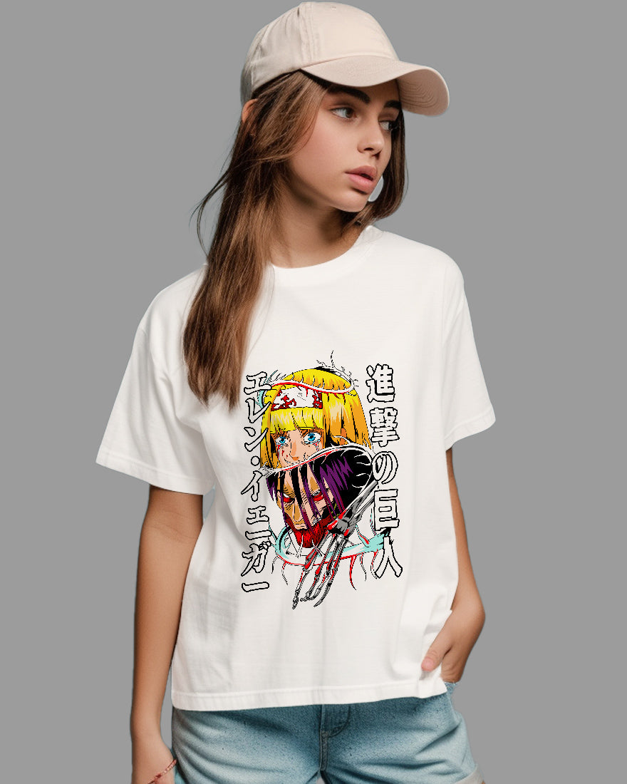 Womens Relaxed Fit TShirt Anime Attack On Titan