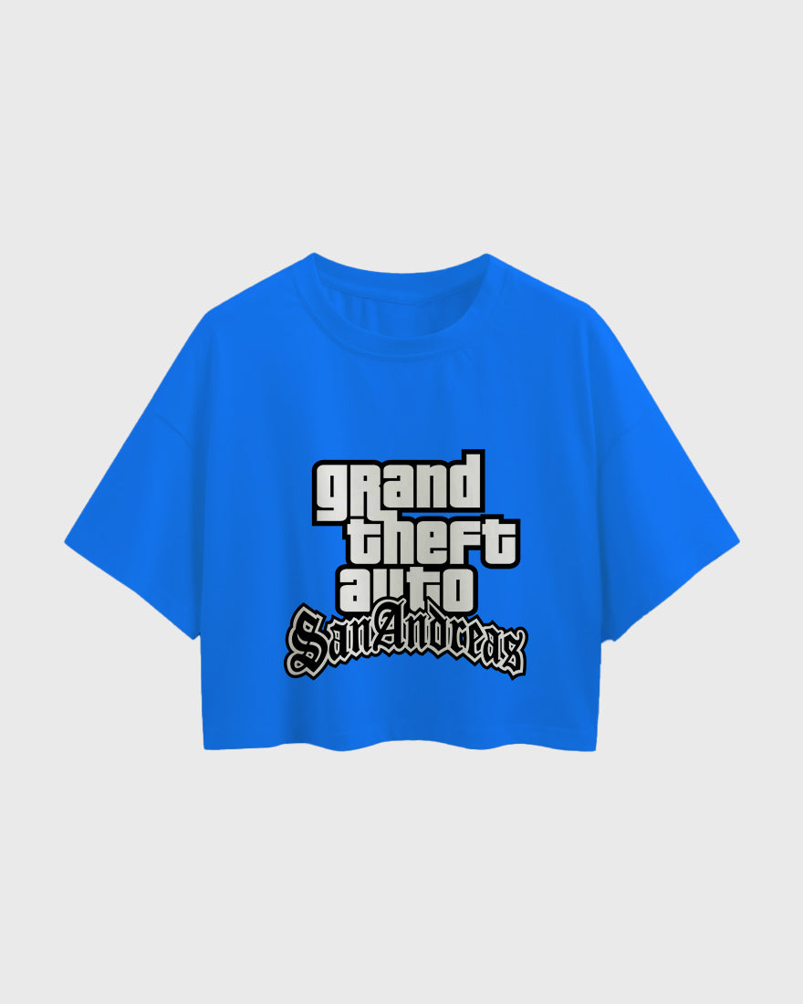 Womens Oversized Cropped TShirt Gaming Gta 3